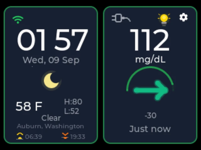 The CYGM home dashboard showing a reading inside range with a flat trend arrow